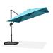 PURPLE LEAF 9 ft Square Aluminum 360-degree Rotation Offset Cantilever Umbrella Patio Outdoor Umbrella for Garden Deck Pool Patio Turquoise Blue
