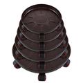 Herrnalise Plant Caddy Round Potted Plant Stand on Wheels Heavy Duty Metal Flower Pot Rack on Rollers Dolly Trolley Saucer Tray Pallet with Universal Wheels for Indoor Outdoor Home Garden 11.8