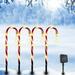 Augper Solar Energy Christmas Crutch Ground Lamp Outdoor Plug-in Candy Crutch Lawns Landscapes Lamp 5-piece Set