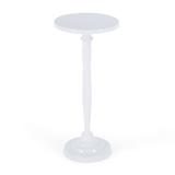 Butler Specialty Company Landon Outdoor Round Metal Pedestal Side Table - Ivory