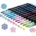 Shimmer Markers Doodle Outline Dazzles: 12 Colors Metallic Double Line Glitter Pens Set Super Squiggles Sparkle Dazzlers Kid Age 4 8 Christmas Gift Cool Fun Fancy Self Sparkly Supplies Art Craft Girl