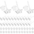 50 Sets Transparent Resin Ear Piercing Studs Flower Ear Studs Earring Backing Stoppers