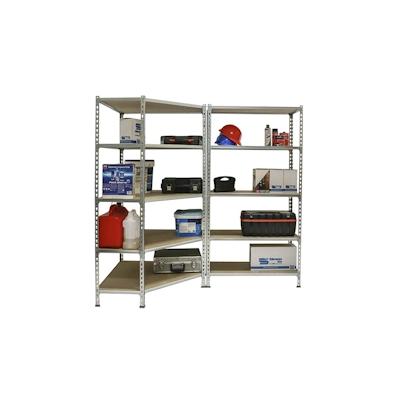 Proregal Mega Deal 1x Eckregal + 1x Schwerlastregal Muli | HxBxT 180x180x40cm | Fachlast 200kg | Verzinkt | Standregal Metallregal Steckregal Image