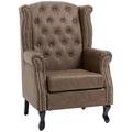 HOMCOM Wingback Armchair, Chesterfield-style High Back Fireside Chair, Tufted Upholstered Accent Chair with Nailhead Trim for Living Room, Bedroom, Ho