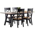 Hockley Black and Oak 2-4 Seater Dining Table with 4 Chairs