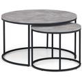 Staten Concrete Effect Round Nest of 2 Coffee Tables