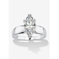 Women's 2.11 Cttw. Marquise-Cut Cubic Zirconia .925 Sterling Silver Solitaire Ring by PalmBeach Jewelry in Silver (Size 7)