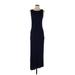 Bobeau Casual Dress - Sheath Crew Neck Sleeveless: Blue Print Dresses - Women's Size X-Small Petite