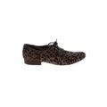 Sam Edelman Flats: Oxfords Chunky Heel Casual Brown Leopard Print Shoes - Women's Size 7 - Almond Toe