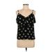 BP. Sleeveless Blouse: Black Floral Tops - Women's Size Medium