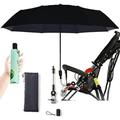 Universal Baby Parasol, Baby Stroller Sun Shade Sun Protection Sun Shade for Strollers, Waterproof Umbrella for Trolley Bike Wheelchair Buggy Fishing, Bicycle Umbrella with Holder Clip Clamp,Black