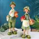 VOLGUT Boy & Girl Standing Statues resin handicraft ornaments Garden Ornaments Outdoor Statue for Home, Office, Outdoor Gifts for Birthday, Christmas (Color : A)