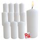 12pk Large White Pillar Candle 20cm | Long Burning Candles Up to 68 Hours | Unscented Church Candles | Large Pillar Candles Pack Ideal for Home Decorations | White Candles | Long Lasting Candles