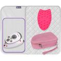The Quilted Bear Mini Iron, Iron Rest & Ironing Mat - Lightweight Mini Steam Iron with Hard Shell Travel Case, Heat Resistant Silicone Iron Rest & Travel Ironing Mat (Pink)