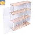 Nynelly 3-Layer Clear Acrylic Display Case with Door,Wall-Mounted Display Shelf for Funko Pop,Countertop Display Case for Collectible Action Figure,Dustproof Storage Organizer 29.5x8.5x38 cm Wooden