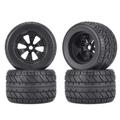 KEEDA 1:8 RC 165mm Tyres and 17 mm Hex Wheels Street Tires for Redcat Rovan HPI E-MAXX Savage FLUX HSP Kyosho Hobao Arma Kraton ZD Racing 1/8 RC Monster Truck (4 PCS)