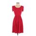 Gilli Casual Dress - A-Line Scoop Neck Short sleeves: Red Print Dresses - Women's Size Small