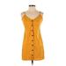 Forever 21 Casual Dress: Yellow Solid Dresses - Women's Size Small