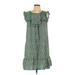 Max Studio Casual Dress - Mini Scoop Neck Sleeveless: Green Floral Dresses - Women's Size Large