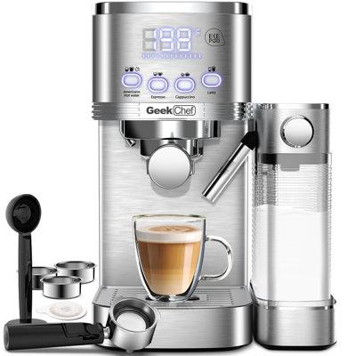Geek Chef Espresso Machine 20 Bar Pump Pressure Cappuccino latte Maker Coffee Machine Stainless Steel in Gray | 12 H x 13.19 W x 8.85 D in | Wayfair