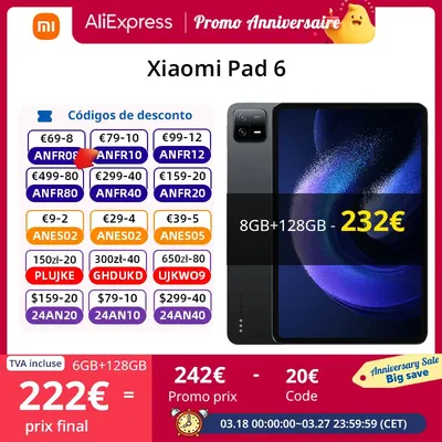 Xiaomi-Tablette Mi Pad 6 Snapdragon 870 11 pouces écran 144Hz 8840mAh chargeur rapide 33W