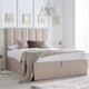Stone Velvet Upholstered Double & King Size Ottoman Storage Bed Frame by Time4Sleep (Linea)