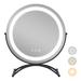 Costway 16 x 16 Inch Round LED Vanity Mirror with 3-Color Lighting and Brightness Dimming-Black