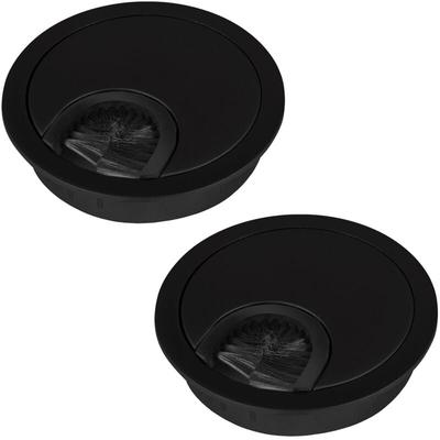 Sotech 2 Stück Kabeldurchlass Metall Bohrmaß ø 68 mm schwarz matt mit Bürstendichtung Image