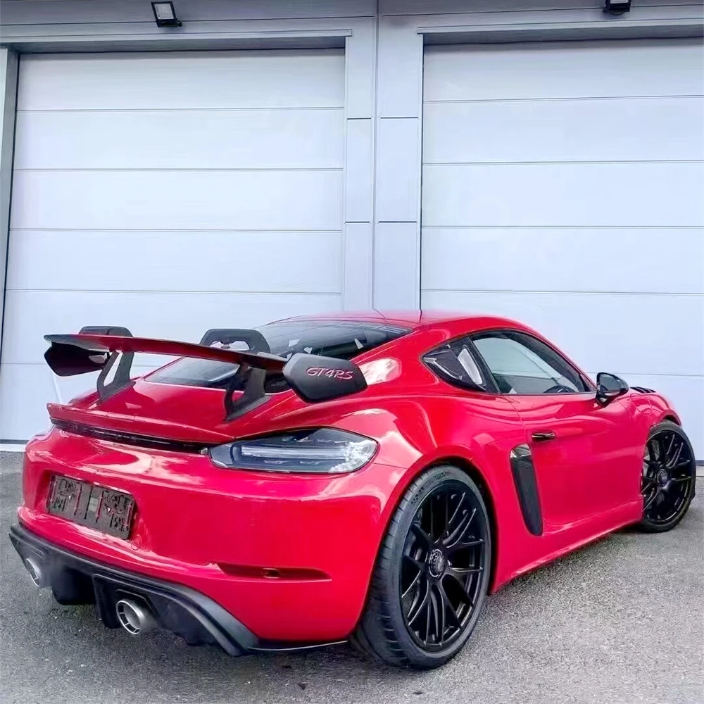 In fibra di carbonio posteriore tronco Boot coda Spoiler doppio ponte ala labbro per Porsche Cayman 718 987 997 998 981 911 Boxster GT4