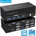 8K Triple Displayport USB 3.0 KVM Switch 3 Monitor 2 computer 4K 144Hz 2x3 triplo Monitor HDMI DP