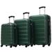 Luggage 100% ABS Expandable Hardside Spinner Travel Suitcase, 3 Sets