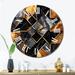 Designart "Marble Granite Agate With Touches Of Gold XVII" Modern Geometric Oversized Wall Clock