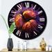 Designart "Abstract Purple Coastal Fauna Purple Orange" Coastal Ocean Oversized Wall Clock