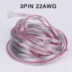 3pin transparent wire with Red edge 22AWG PVC insulated wire Electronic extension cord for WS2811