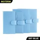 Moterm Firm Pebbled Grain Leather Sky Blue Color Genuine Cowhide Planner Rings Notebook Cover Diary