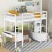 Twin Size Loft Bed with Built-in Desk with Two Drawers, and Storage Shelves and Drawers