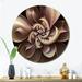 Designart "Fractal Spiral Flower In Vintage Rose Gold III" Fractals Oversized Wall Clock