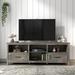 70 Inch Length TV Stand for Living Room and Bedroom, with 2 Drawers and 4 High-Capacity Storage Compartment, Black Pine