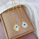 Turkish Hamsa Hand Fatima Crystal Necklace For Women Men Evil Eye Necklaces Gold Color Clavicle Long
