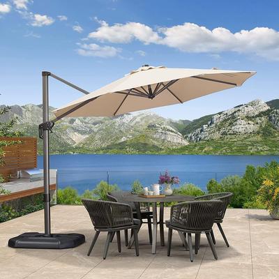 PURPLE LEAF 10 ft 360 Degree Rotation Patio Umbrella With Base