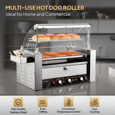 Electric Stainless-Steel Hot Dog Grill Cooker Machine
