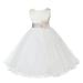 Ekidsbridal Ivory Satin Tulle Rattail Edge Flower Girl Dress Junior Pageant Bridesmaid for Wedding Formal Evening Gown 829S 8