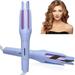 OhhGo Automatic Curling Iron Auto Rotating Wand Hair Curler with 4 Temps and Ceramic Ionic Barrel Dual Voltage Auto Shut-Off Spin Iron for Hair Styling Purple