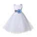 Ekidsbridal White Tulle Rattail Edge Flower Girl Dresses Mini Bridal Gown Formal Evening Junior Pageant Wedding Reception 829T 4