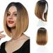 CAKVIICA Party Wig Wig Gradient Short Straight Hair Highlight Female Wig Gradient Short Straight Party Wig Brown