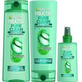 Garnier Fructis Pure Clean Purifying Shampoo Hydrating Conditioner And Detangler + Air Dry Spray Set (3 Items) 1 Kit (Packaging May Vary)