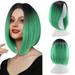 XIAQUJ Party Wig Gradient Short Straight Hair Highlight Female Wig Wig Realistic Straight with Flat Bangs Synthetic Colorful Daily Party Wig Natural As Real Hair Wigs for Women E