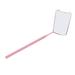 Fanshaped Eyelash Extension Mirror HD Contracted Fashion Stainless Steel Eyelash Mirror with Knurled Handle for Lash Extension and Eye Cosmetic[Pink]