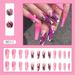 Clearance Stiwee Christmas Home Decor Nail Sticker 24pcs Long Ballet Wear Nails With Gradient Smudged Frosted Texture Wear Nails With Mysterious Butterfly Fake Nails 10ml