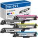 TN-227BK/C/M/Y TN227BK/C/M/Y High Yield Cartridge: 5Pack Compatible TN-227BK CMY High Yield Toner Cartridge Replacement for HL-3290CDW 3210CW 3230CDN MFC-L3770CDW L3710CW Printer (2BK/1C/1M/1Y)